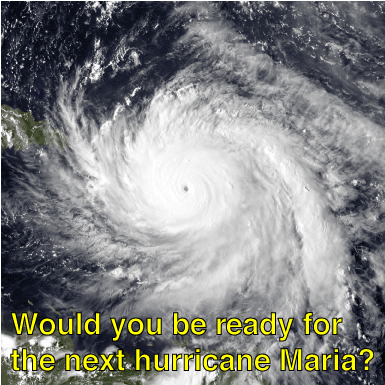 Hurricane and green clouds